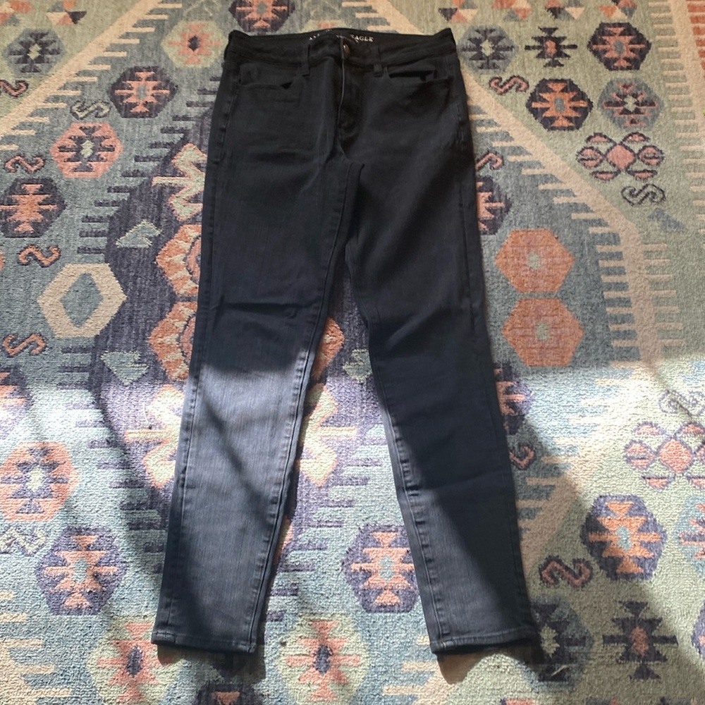 American Eagle Black Stretch Size 10 Long Hi-Rise Skinny Jegging
